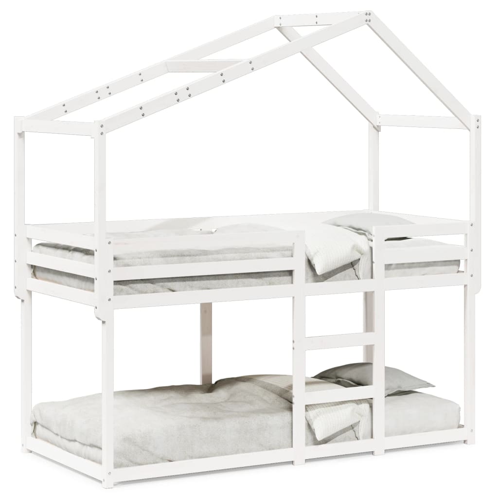 vidaXL Bunk Bed without Mattress White 90x190 cm Single Solid Wood Pine