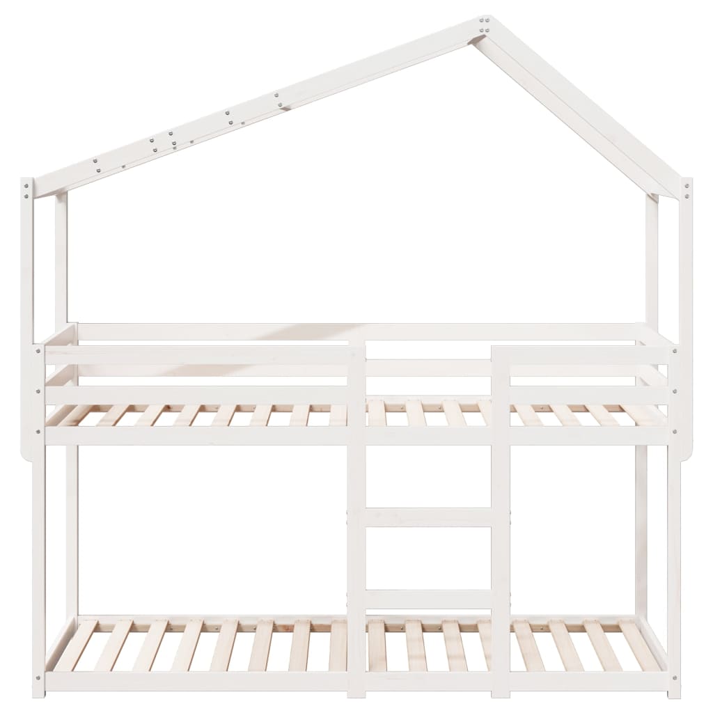 vidaXL Bunk Bed without Mattress White 90x190 cm Single Solid Wood Pine