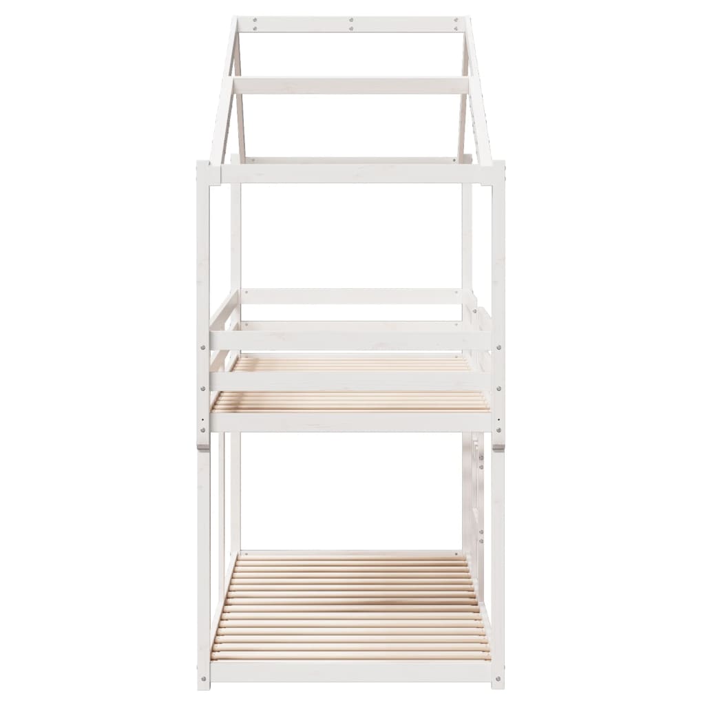 vidaXL Bunk Bed without Mattress White 90x190 cm Single Solid Wood Pine