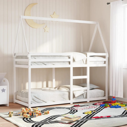 vidaXL Bunk Bed without Mattress White 90x200 cm Solid Wood Pine