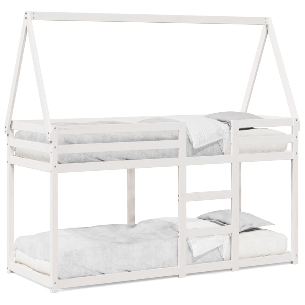 vidaXL Bunk Bed without Mattress White 90x200 cm Solid Wood Pine