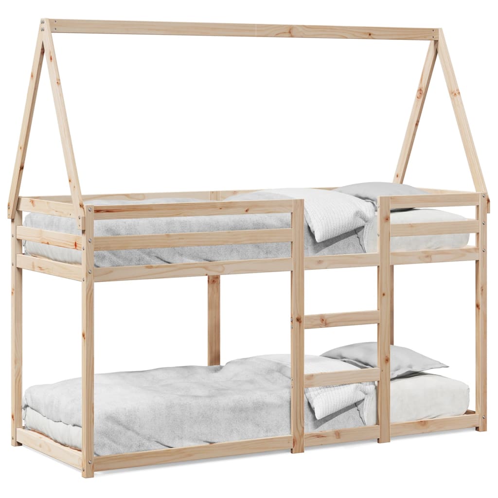 vidaXL Bunk Bed without Mattress 90x190 cm Single Solid Wood Pine