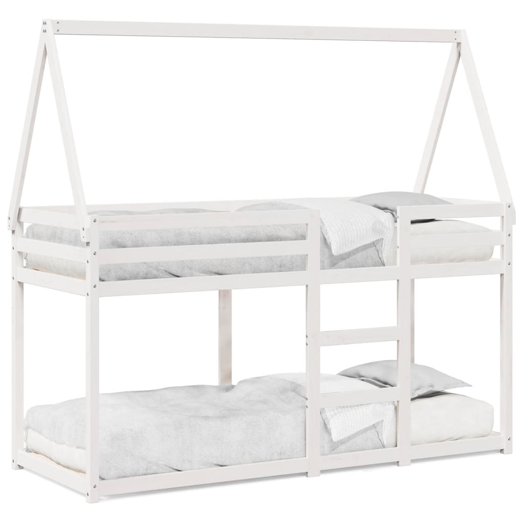 vidaXL Bunk Bed without Mattress White 90x190 cm Single Solid Wood Pine