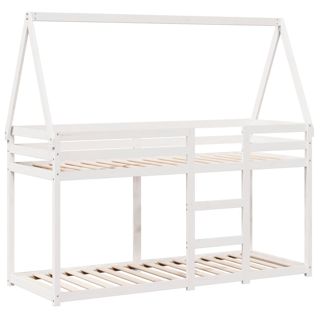 vidaXL Bunk Bed without Mattress White 90x190 cm Single Solid Wood Pine