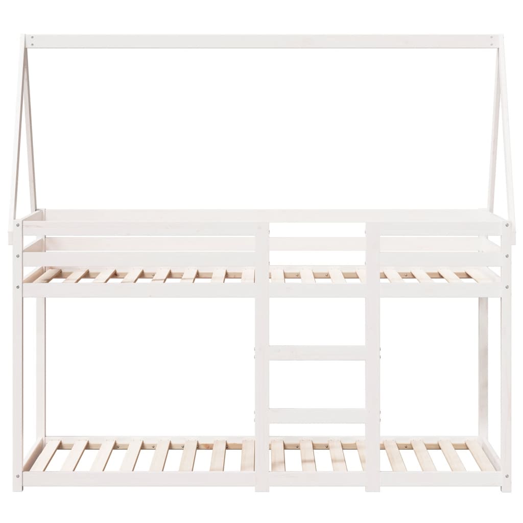 vidaXL Bunk Bed without Mattress White 90x190 cm Single Solid Wood Pine