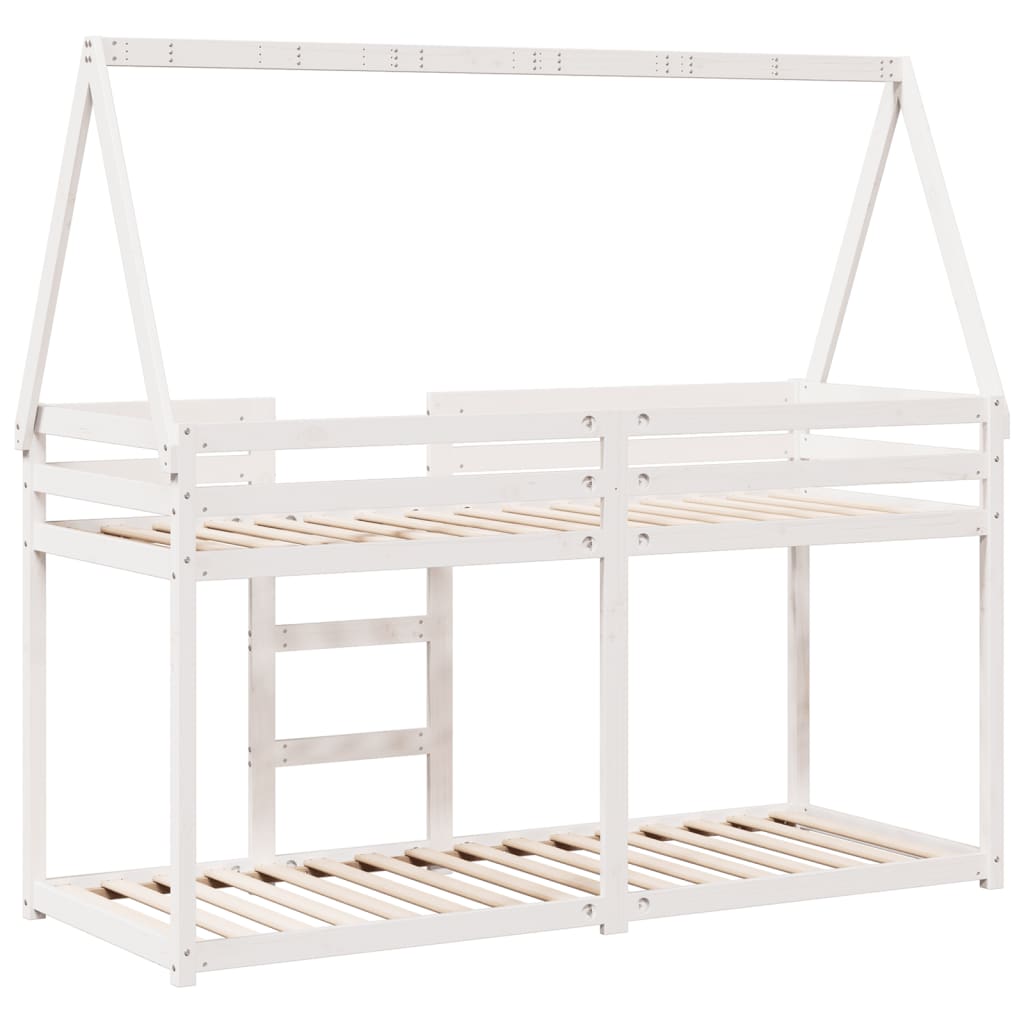 vidaXL Bunk Bed without Mattress White 90x190 cm Single Solid Wood Pine