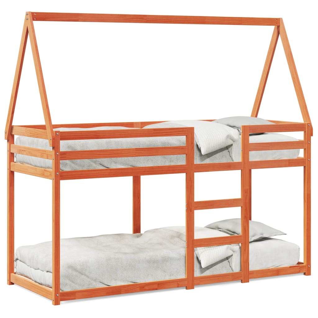 Bunk Bed without Mattress Wax Brown 90x190 cm Single Solid Wood Pine