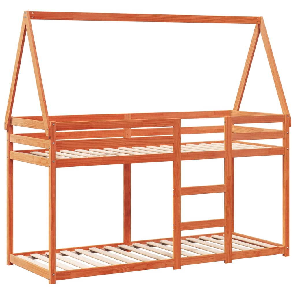 Bunk Bed without Mattress Wax Brown 90x190 cm Single Solid Wood Pine