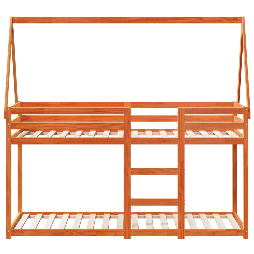 Bunk Bed without Mattress Wax Brown 90x190 cm Single Solid Wood Pine