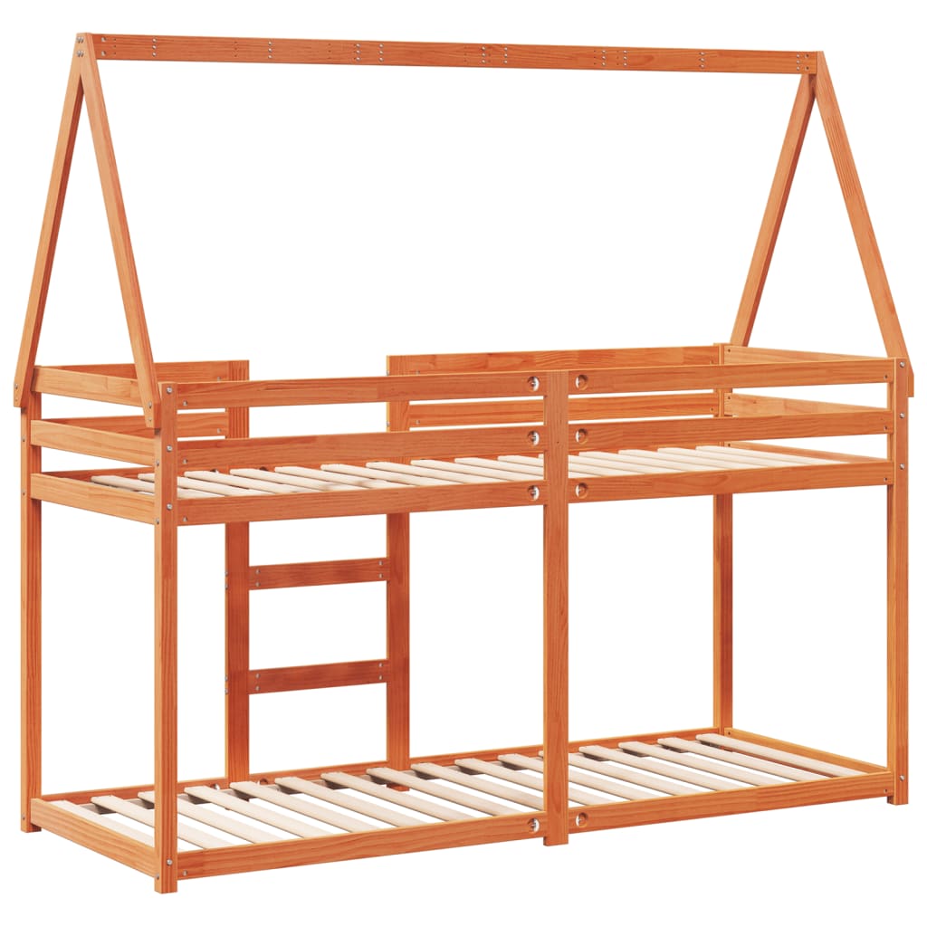 Bunk Bed without Mattress Wax Brown 90x190 cm Single Solid Wood Pine