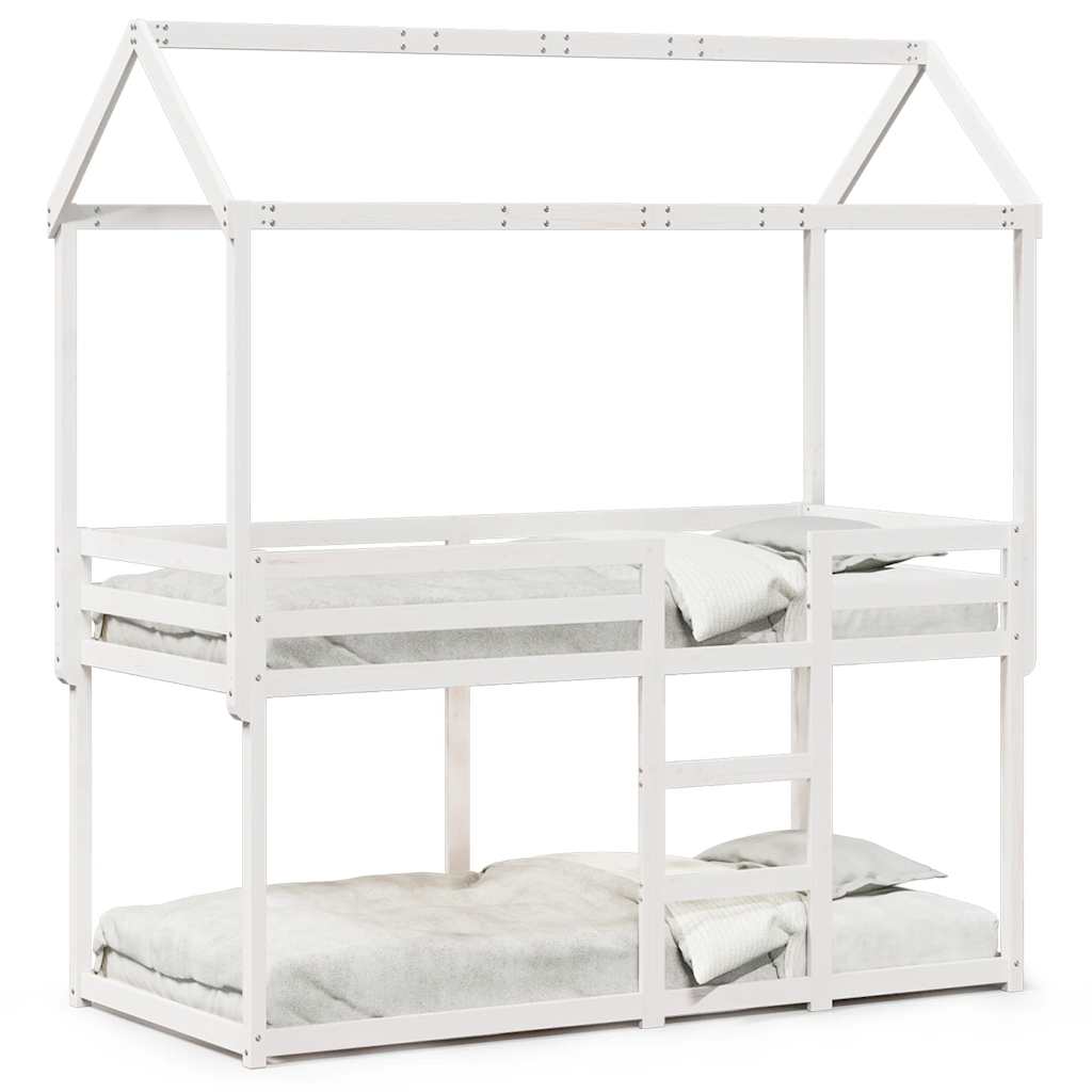 Bunk Bed without Mattress White 90x200 cm Solid Wood Pine