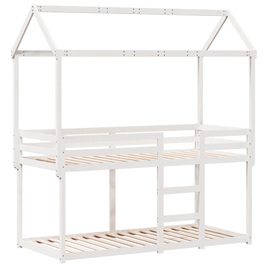 Bunk Bed without Mattress White 90x200 cm Solid Wood Pine