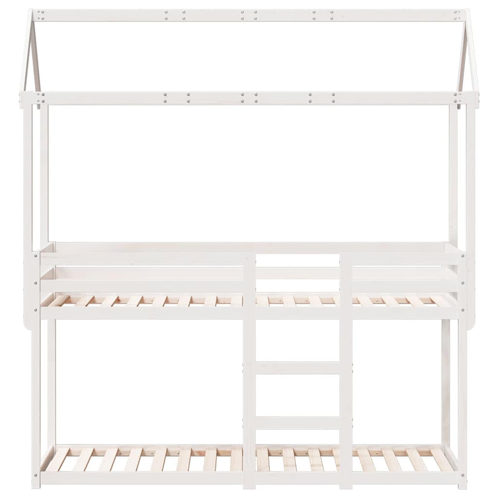 Bunk Bed without Mattress White 90x200 cm Solid Wood Pine