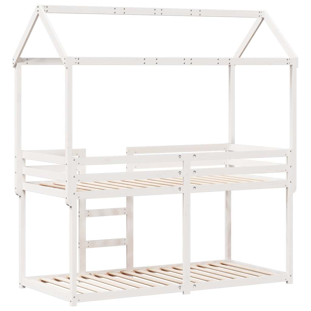 Bunk Bed without Mattress White 90x200 cm Solid Wood Pine
