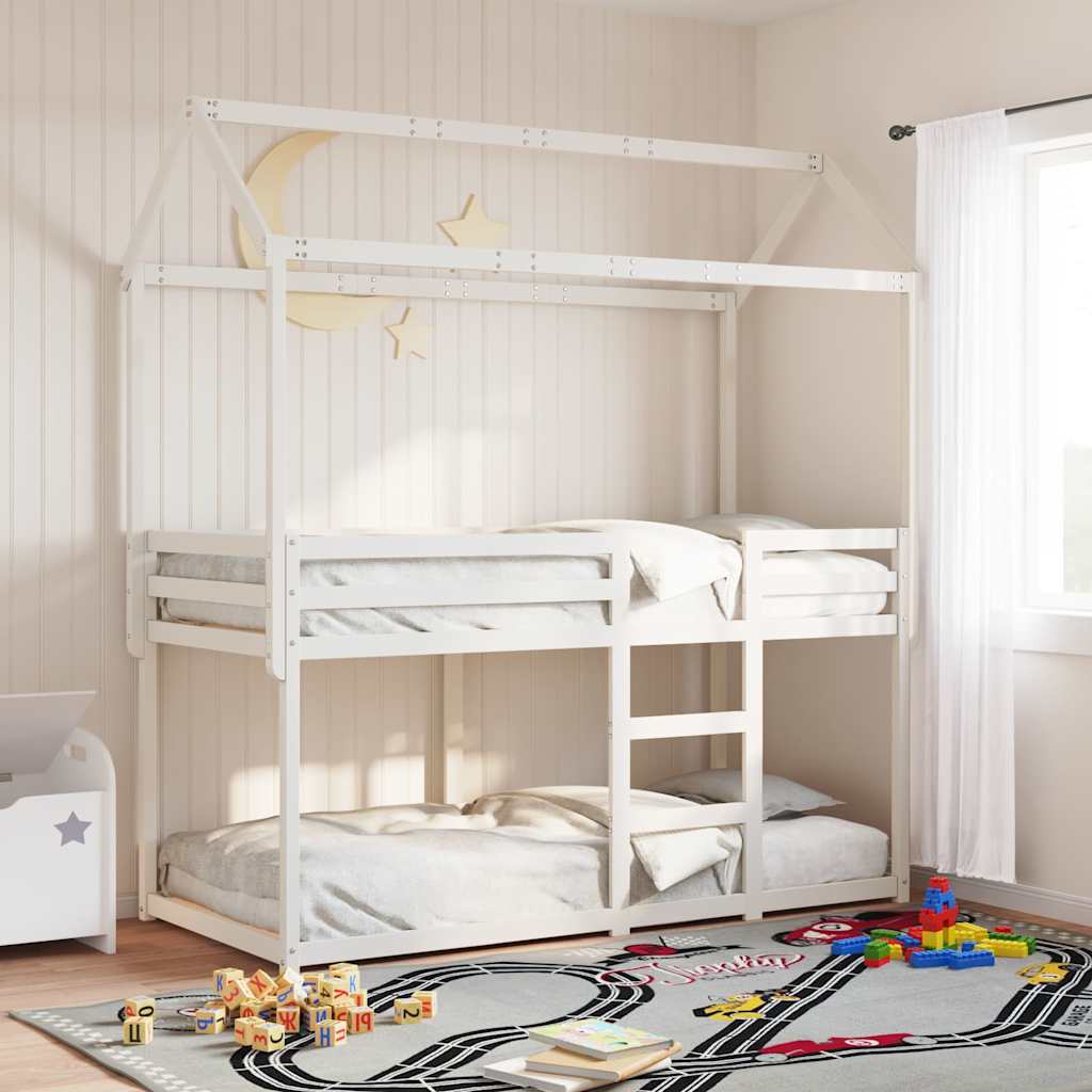 Bunk Bed without Mattress White 90x200 cm Solid Wood Pine