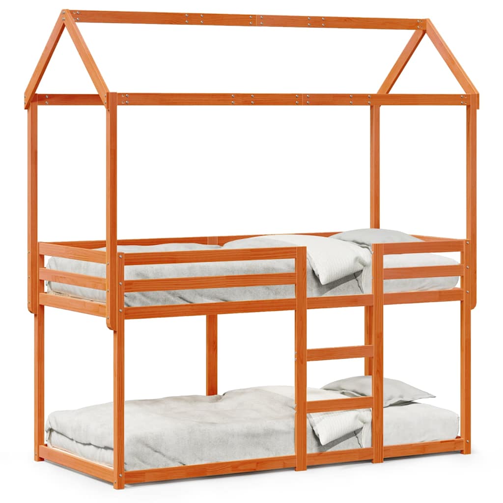Bunk Bed without Mattress Wax Brown 80x200 cm Solid Wood Pine