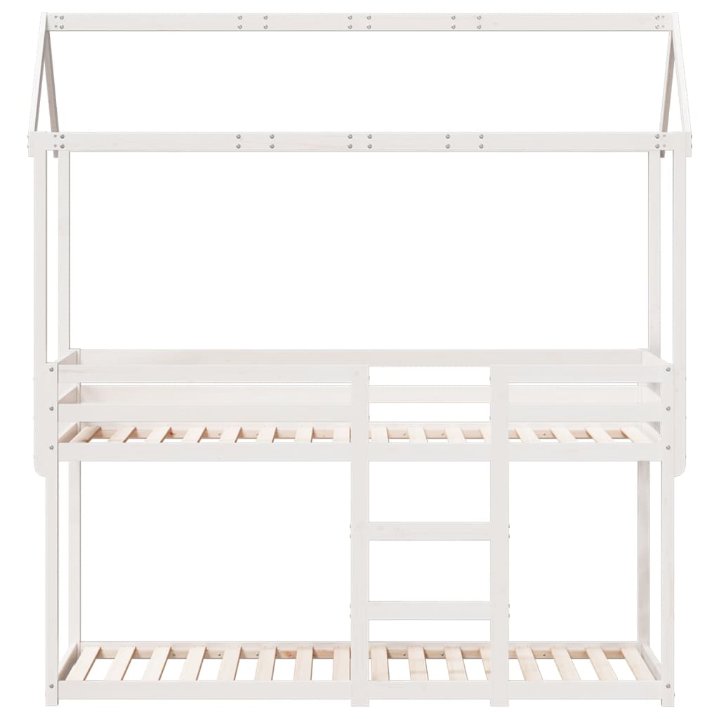 vidaXL Bunk Bed without Mattress White 90x190 cm Single Solid Wood Pine