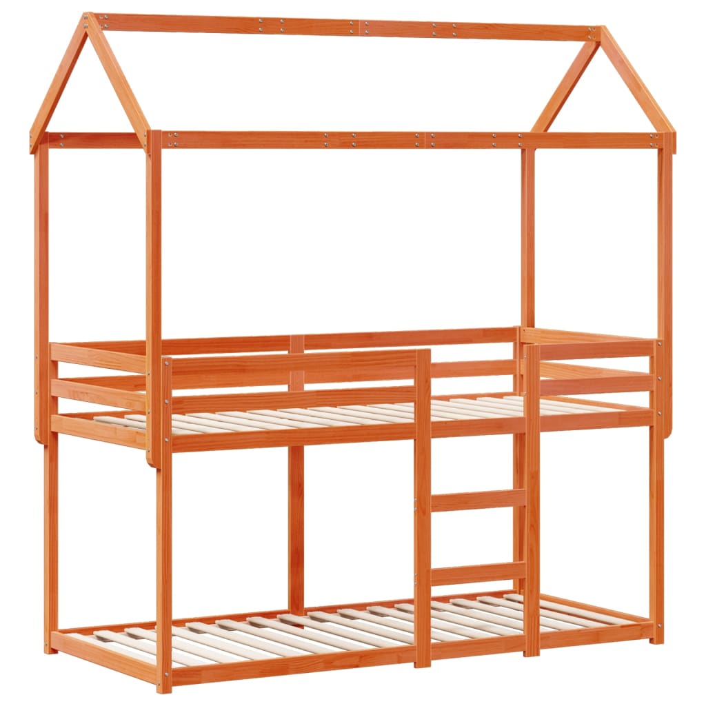 Bunk Bed without Mattress Wax Brown 90x190 cm Single Solid Wood Pine