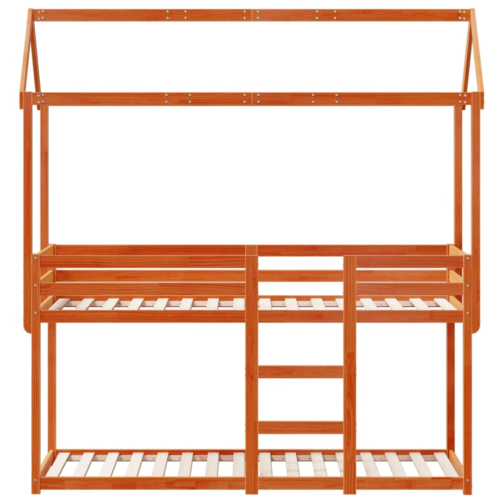 Bunk Bed without Mattress Wax Brown 90x190 cm Single Solid Wood Pine