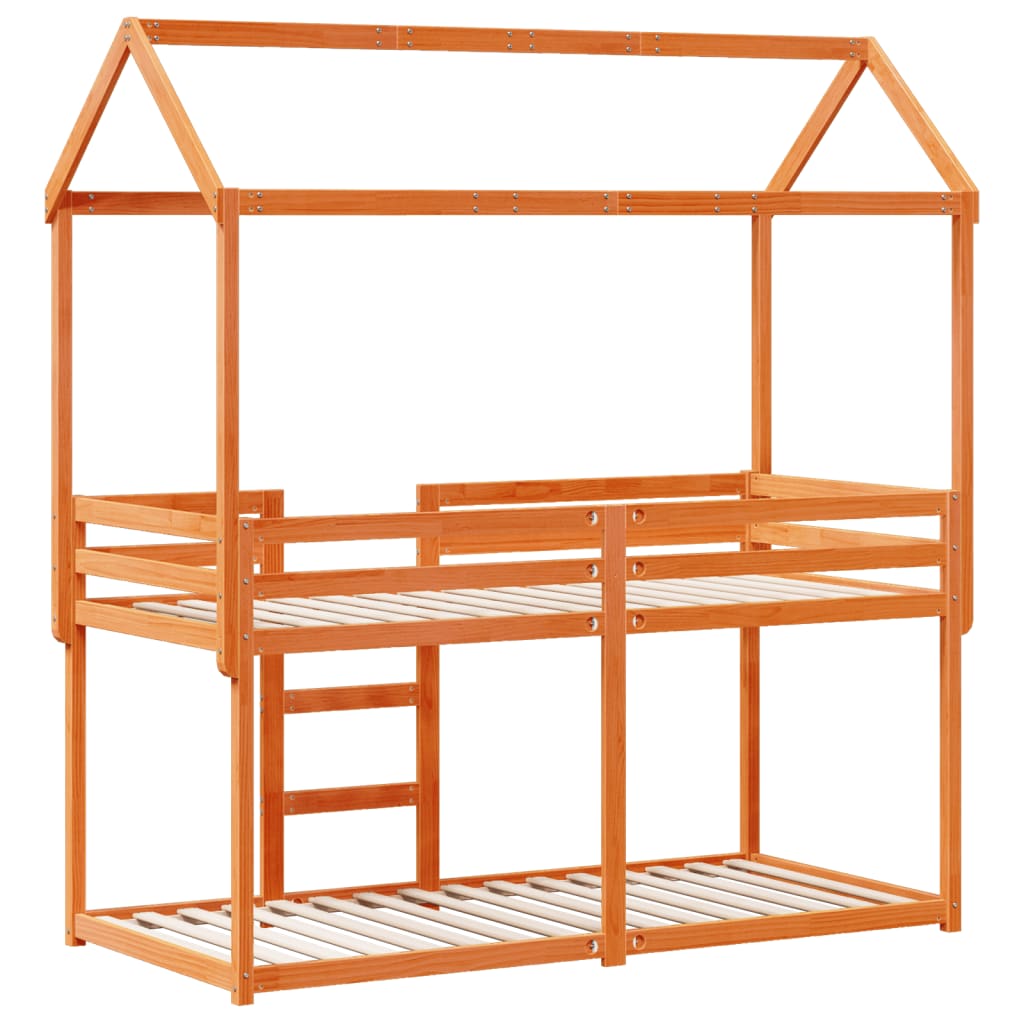 Bunk Bed without Mattress Wax Brown 90x190 cm Single Solid Wood Pine