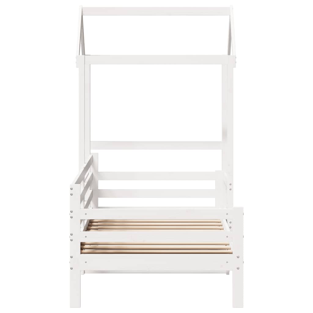 Day Bed with Roof without Mattress White 80x200 cm Solid Wood