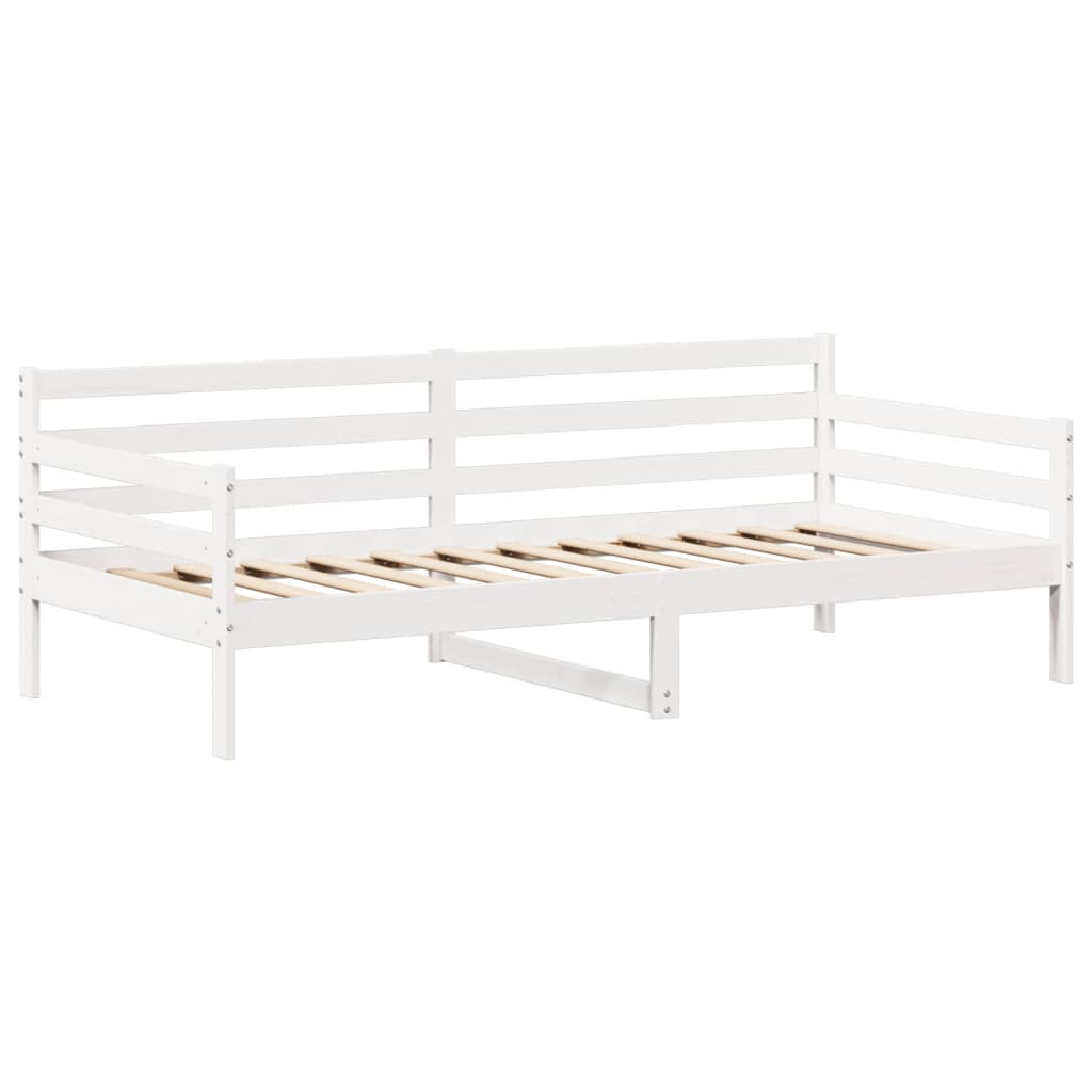 vidaXL Day Bed and Bench Set with Roof without Mattress White 90x200 cm