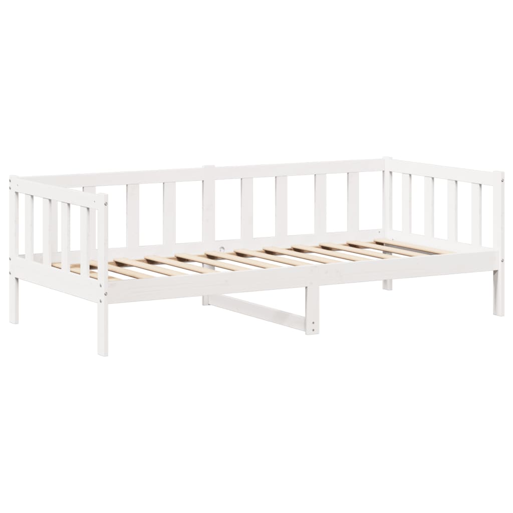 vidaXL Day Bed and Bench Set with Roof without Mattress White 90x200 cm