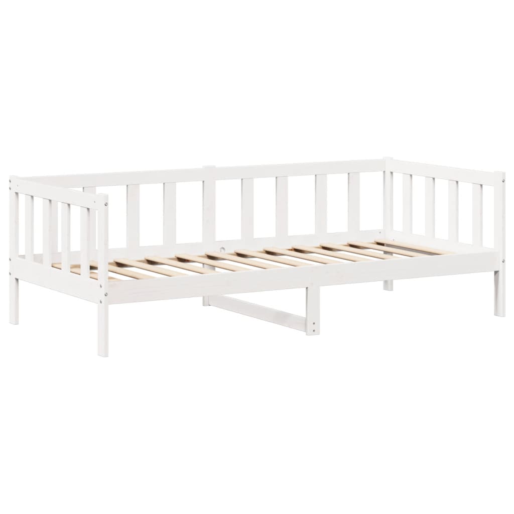 vidaXL Day Bed and Bench Set with Roof without Mattress White 90x190 cm Single