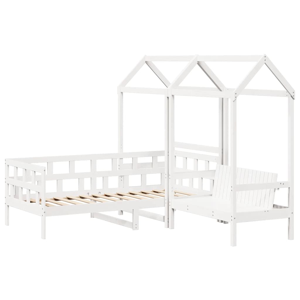 Day Bed Set with Roof without Mattress White 80x200 cm