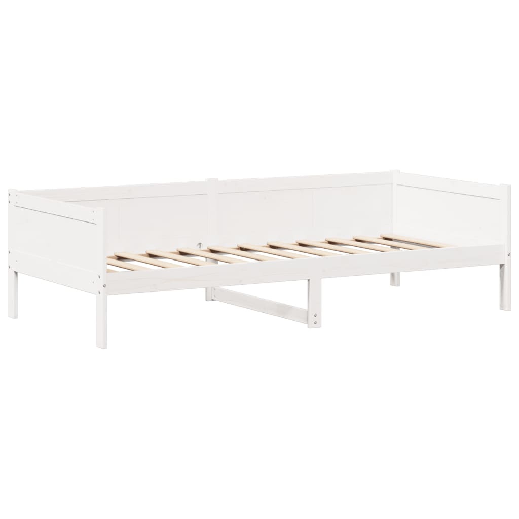 vidaXL Day Bed and Bench Set with Roof without Mattress White 90x190 cm Single