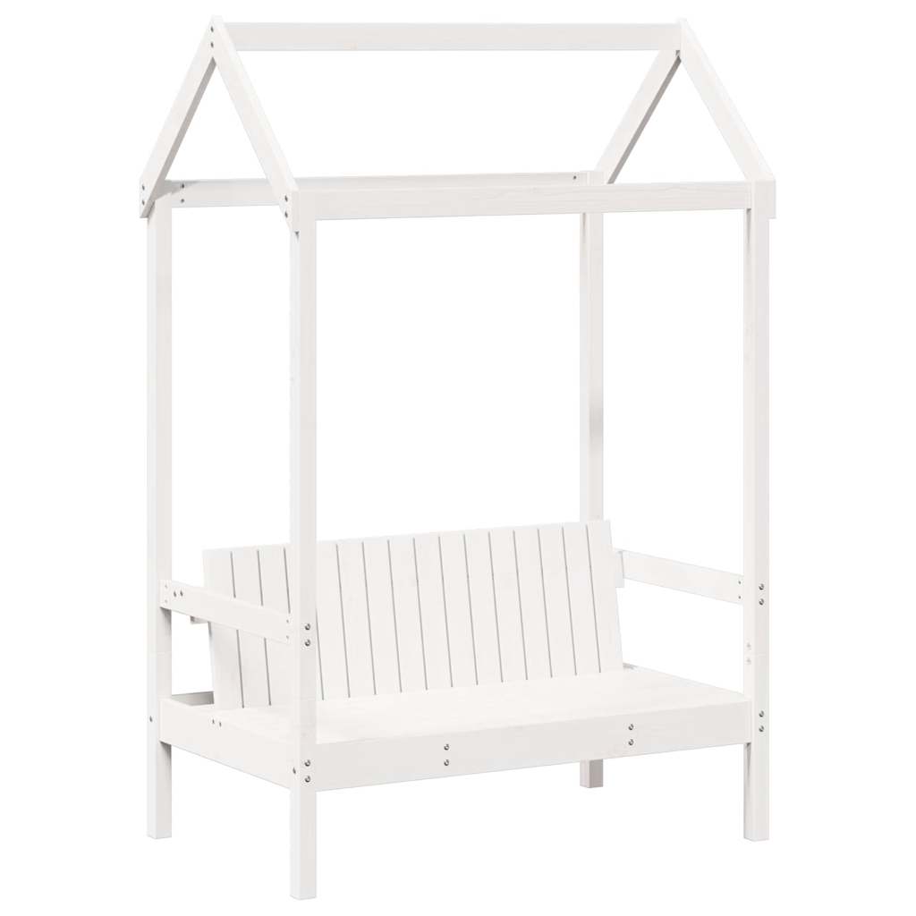 Day Bed and Bench Set with Roof without Mattress White 80x200 cm
