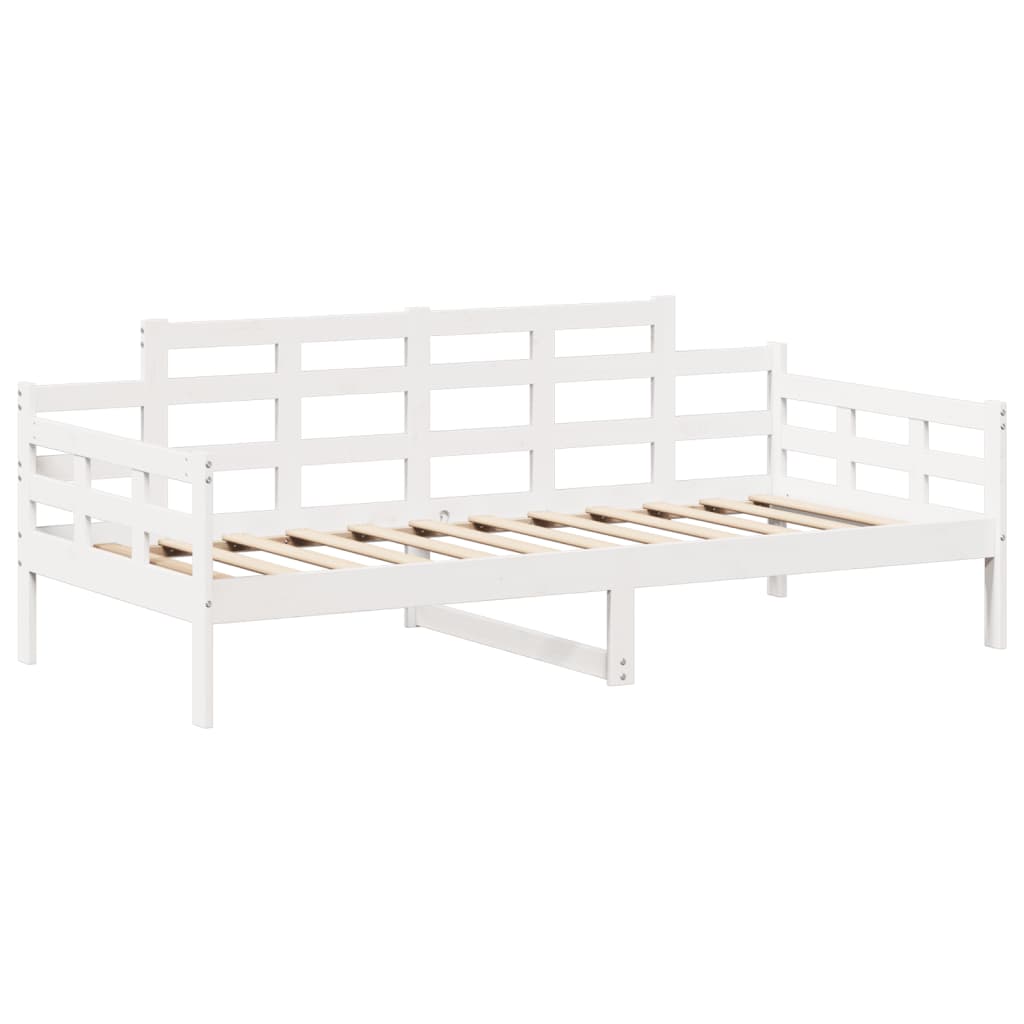 vidaXL Day Bed and Bench Set with Roof without Mattress White 90x200 cm