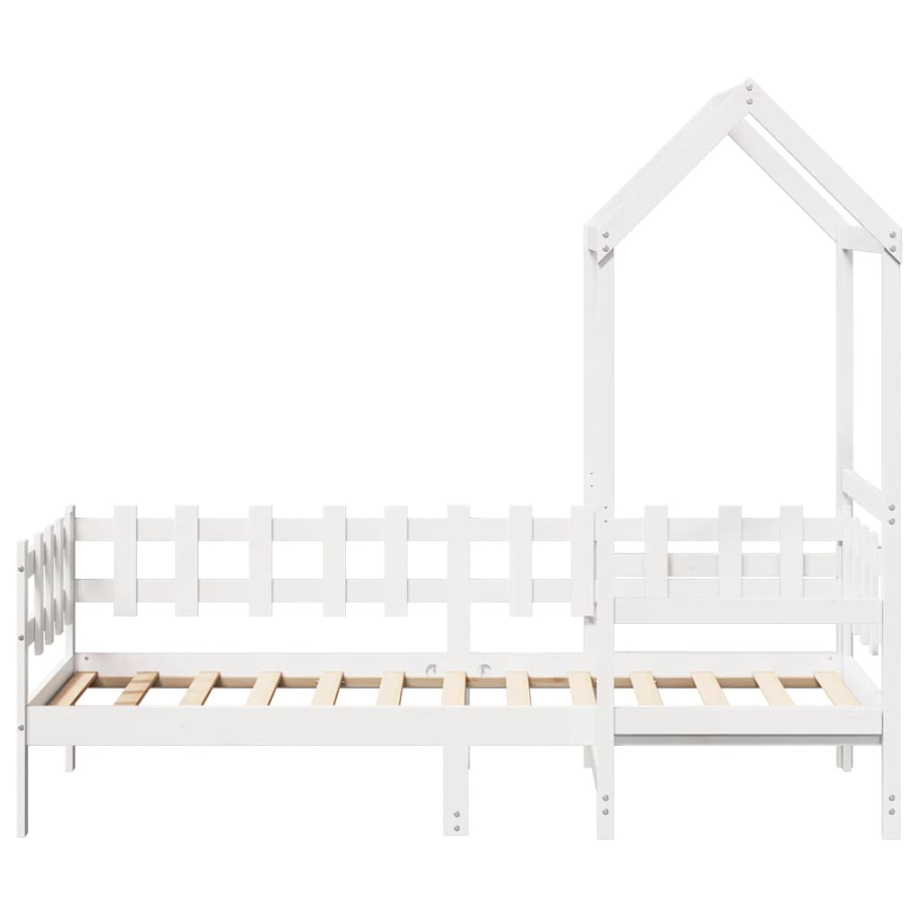 Day Bed with Roof without Mattress White 80x200 cm Solid Wood