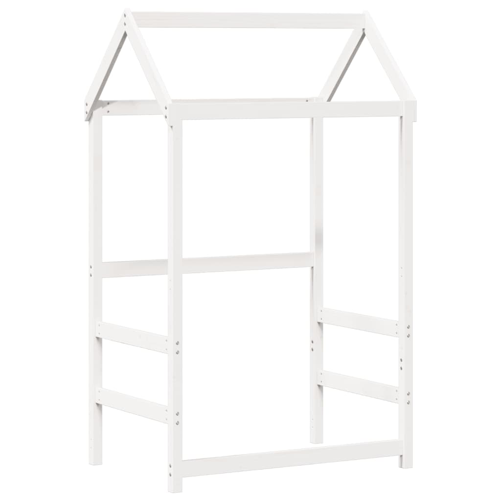 Day Bed and Bench Set with Roof without Mattress White 80x200 cm
