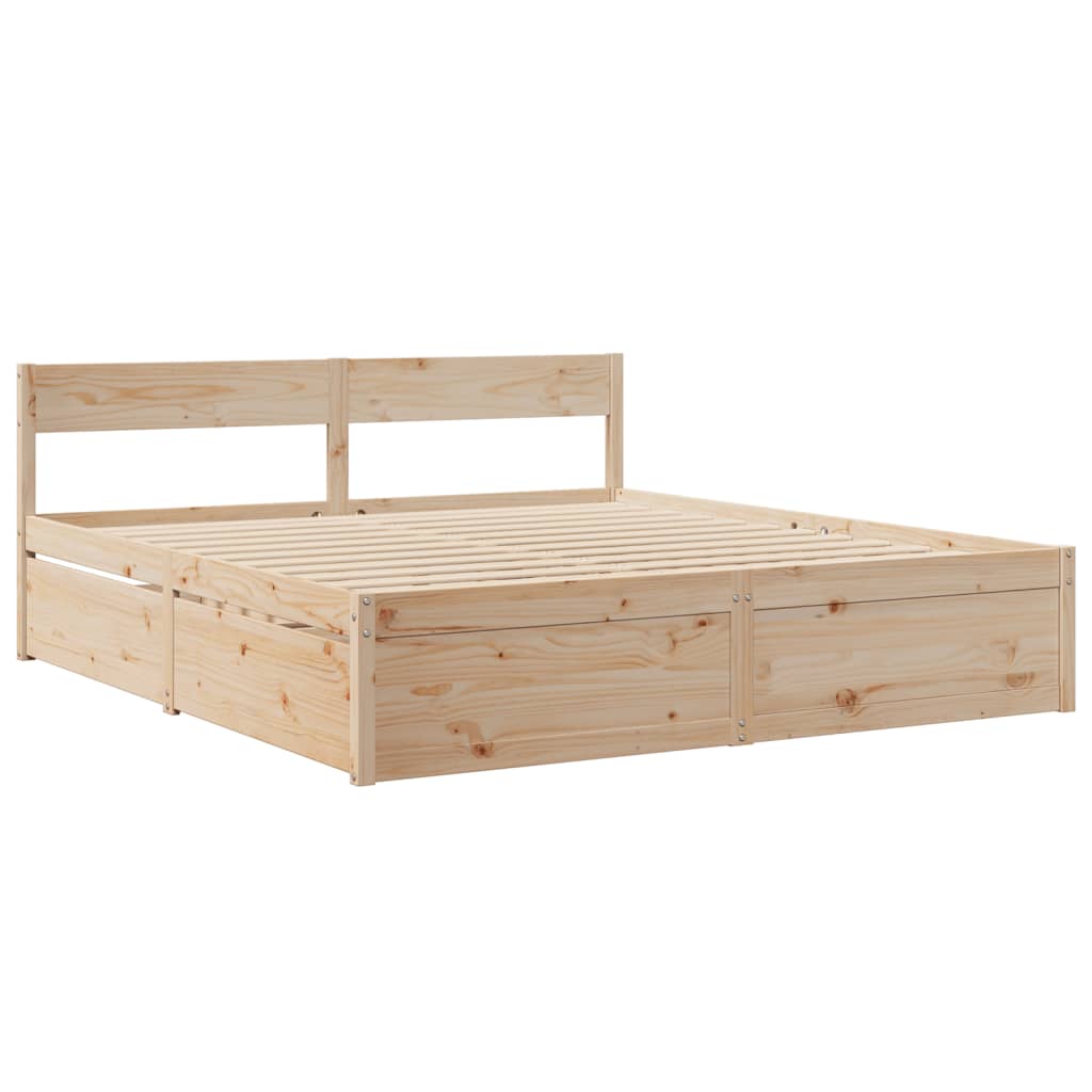 vidaXL Bed Frame without Mattress 200x200 cm Solid Wood Pine