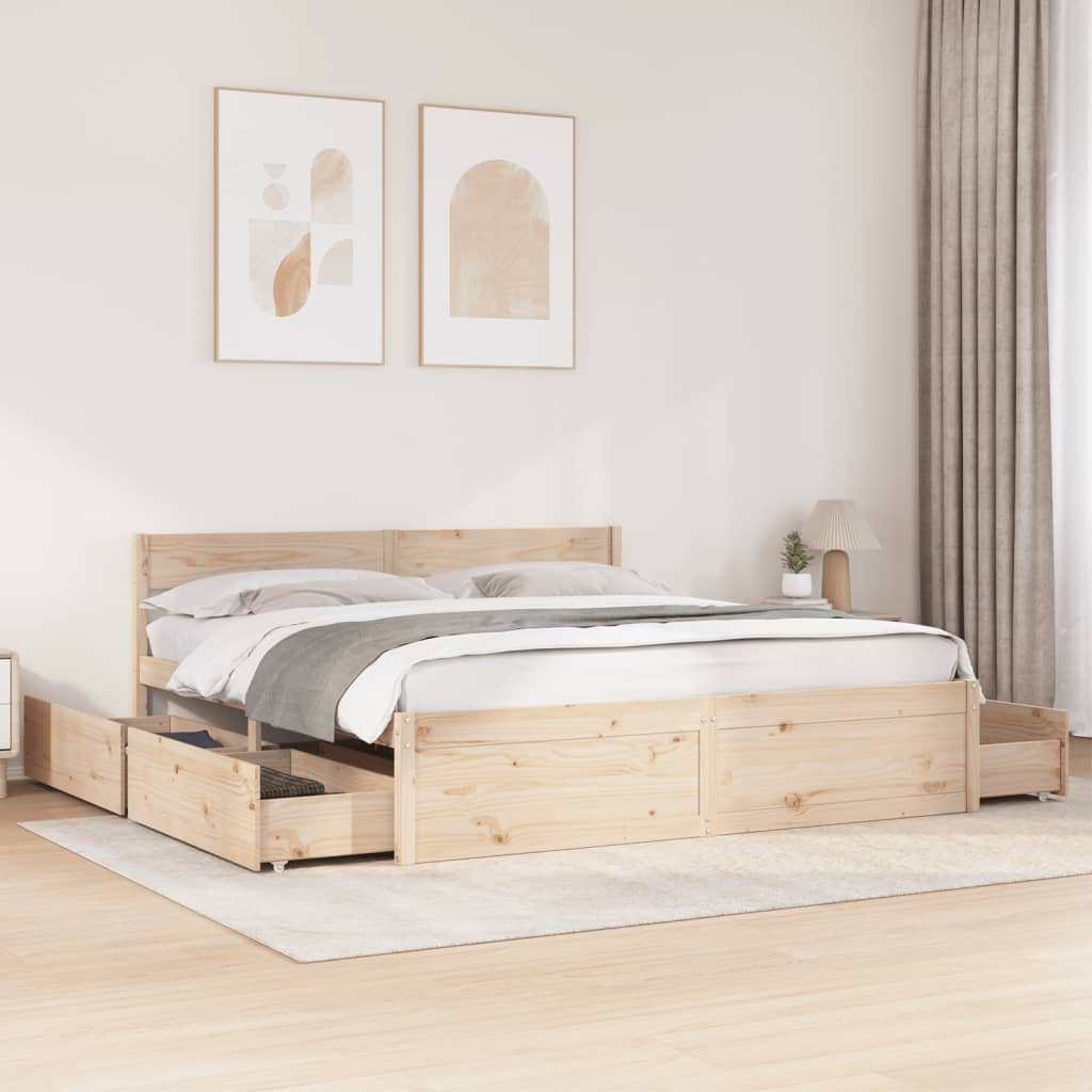 vidaXL Bed Frame without Mattress 200x200 cm Solid Wood Pine