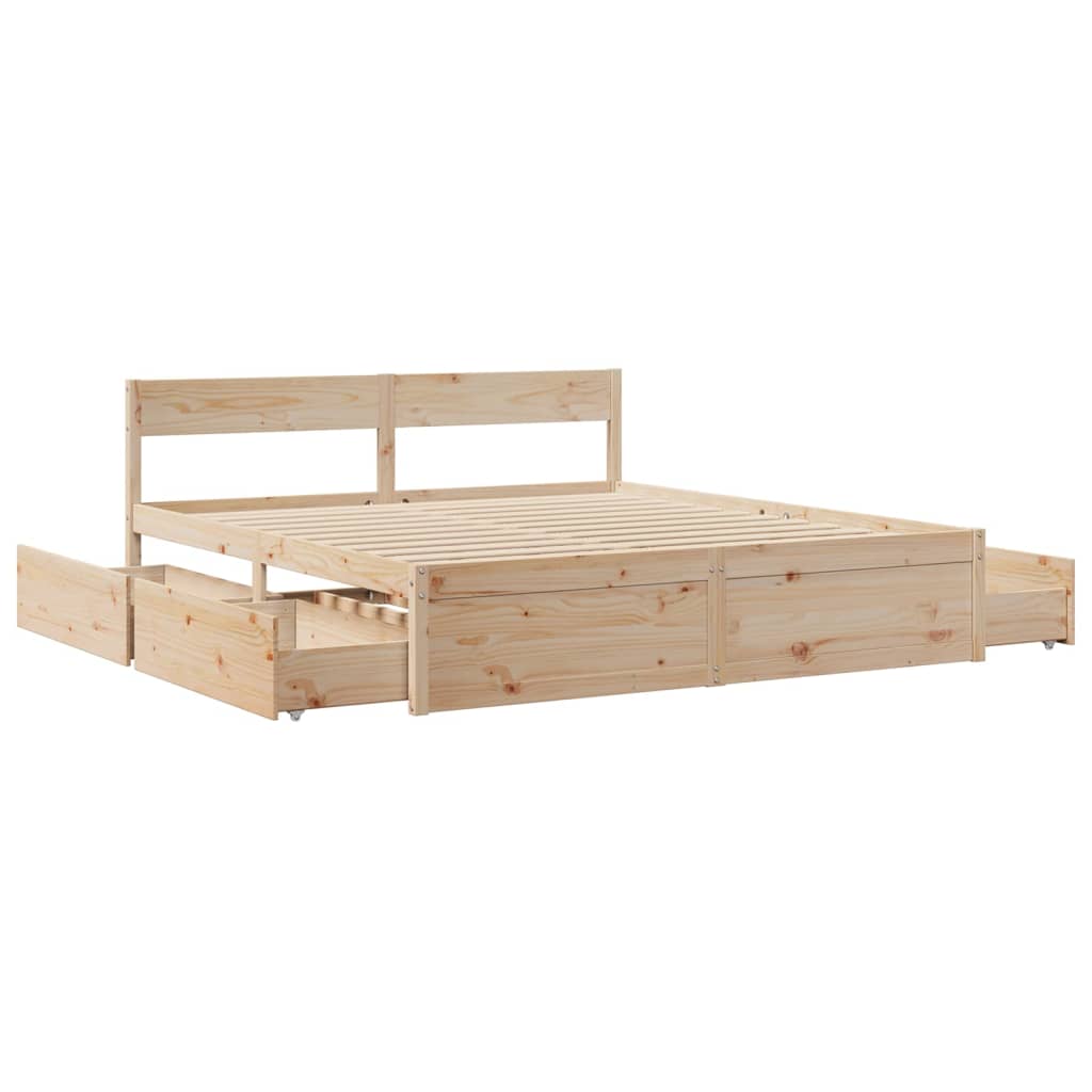 vidaXL Bed Frame without Mattress 200x200 cm Solid Wood Pine