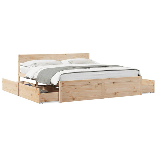 vidaXL Bed Frame without Mattress 200x200 cm Solid Wood Pine