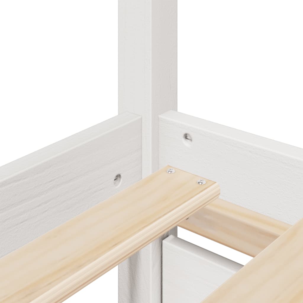 Bed Frame without Mattress White 200x200 cm Solid Wood Pine