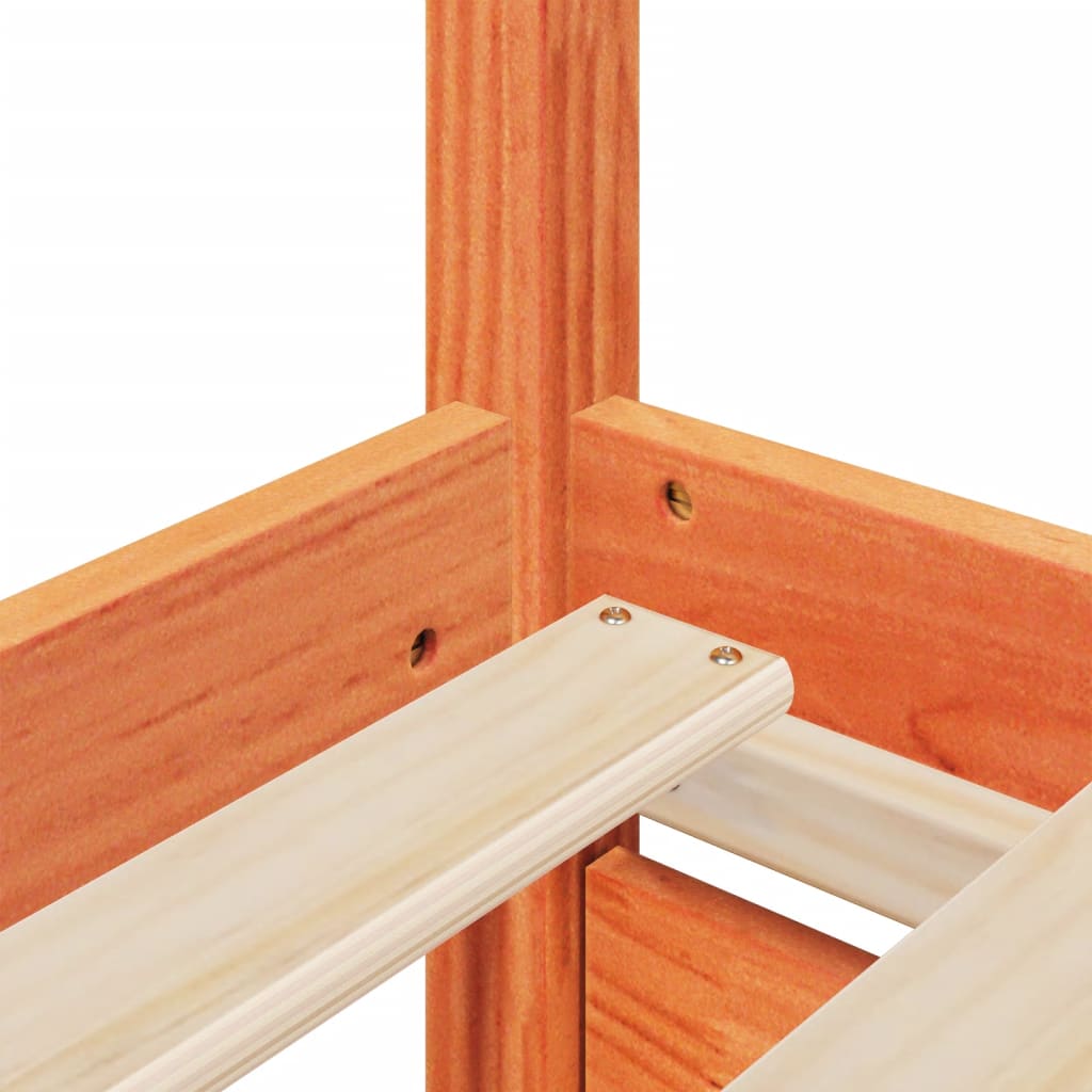 Bed Frame without Mattress Wax Brown 200x200 cm Solid Wood Pine