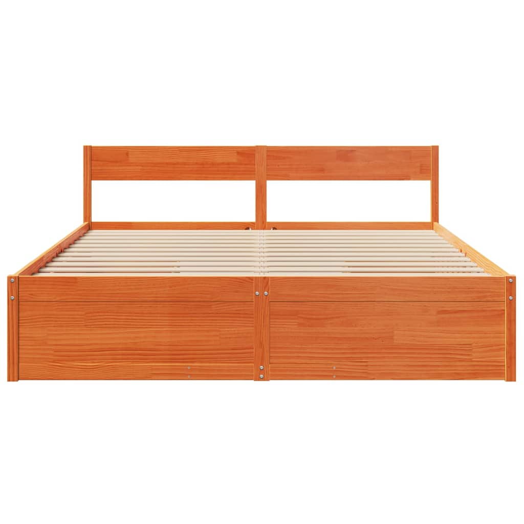 vidaXL Bed Frame without Mattress Wax Brown 180x200 cm Super King Solid Wood Pine