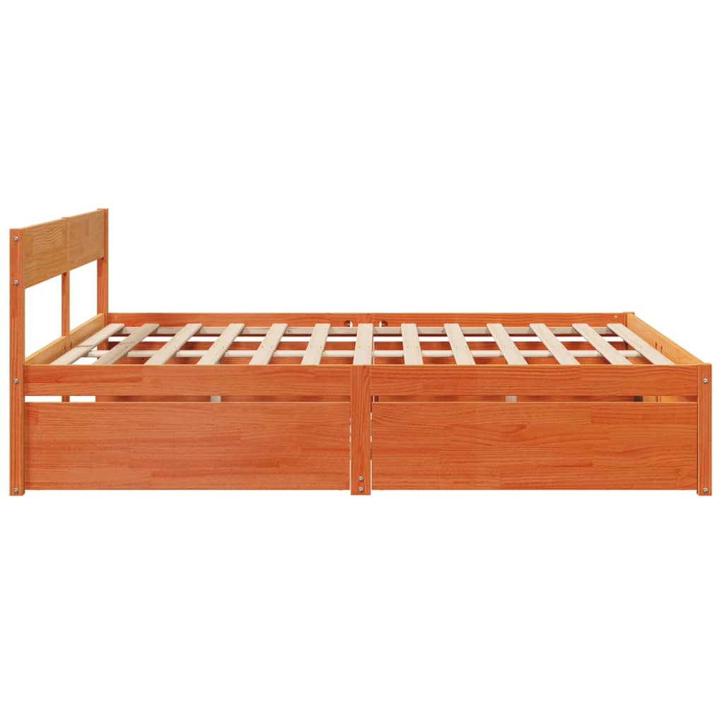 vidaXL Bed Frame without Mattress Wax Brown 180x200 cm Super King Solid Wood Pine