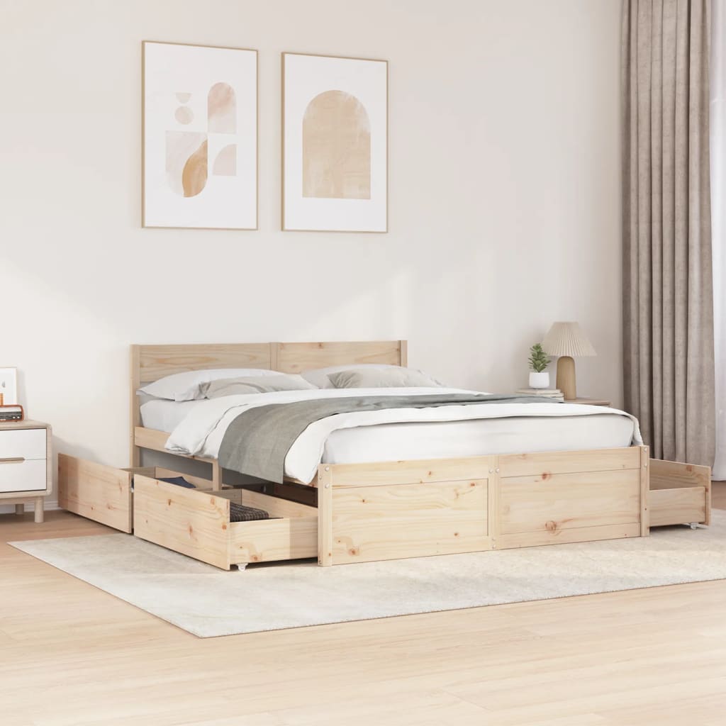 vidaXL Bed Frame without Mattress 160x200 cm Solid Wood Pine