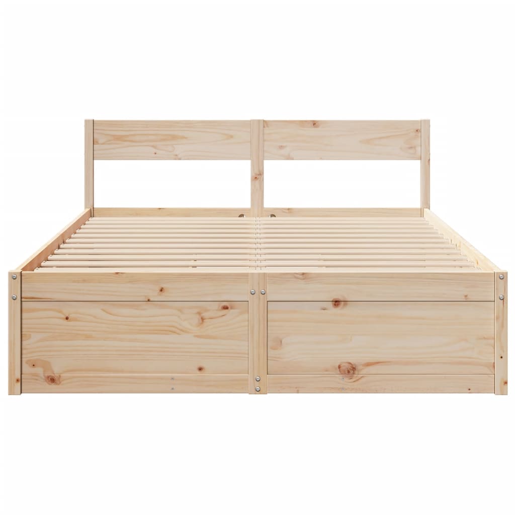 Bed Frame without Mattress 150x200 cm King Size Solid Wood Pine