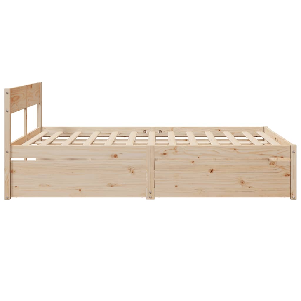 Bed Frame without Mattress 140x200 cm Solid Wood Pine