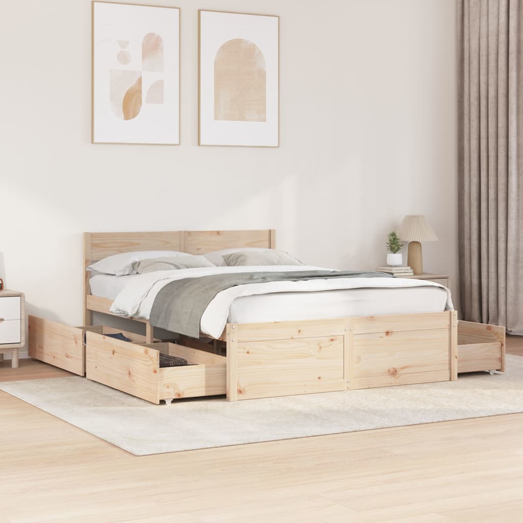 vidaXL Bed Frame without Mattress 120x200 cm Solid Wood Pine