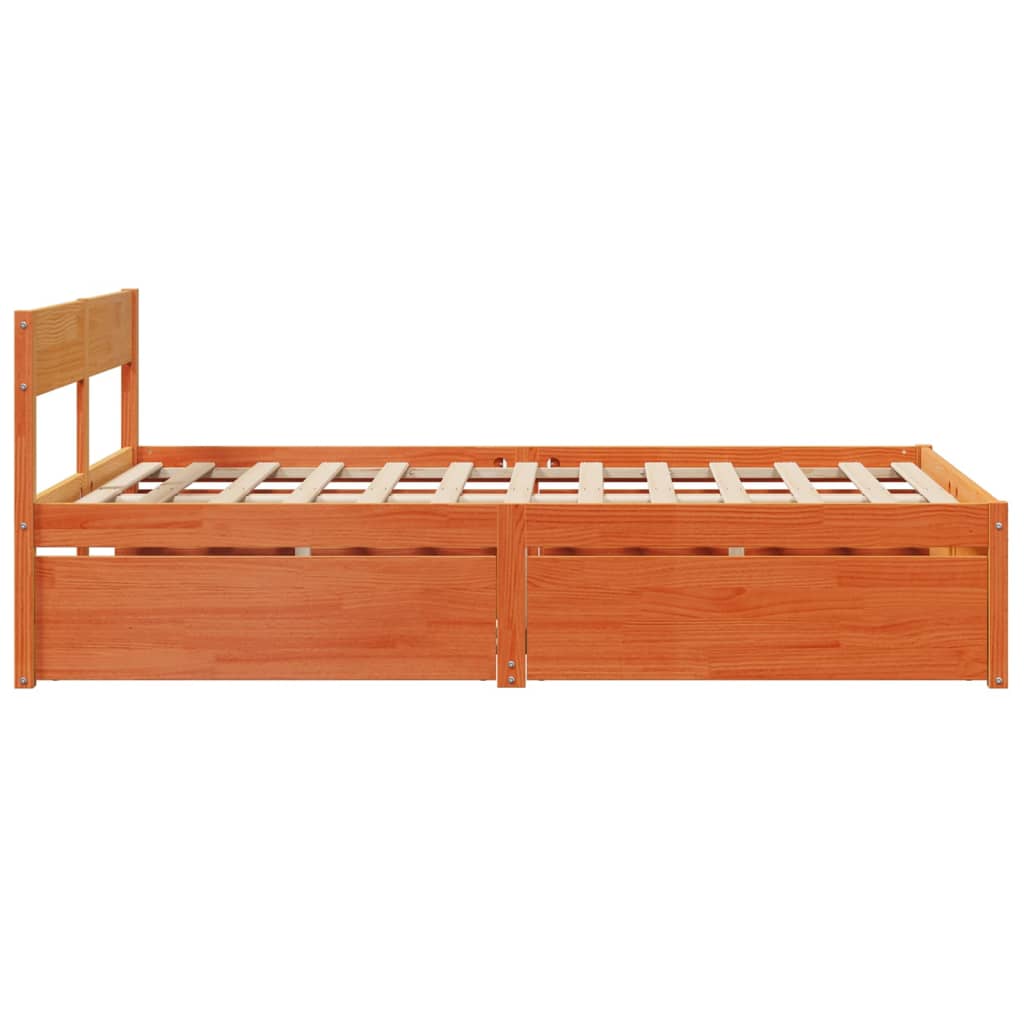 vidaXL Bed Frame without Mattress Wax Brown 120x200 cm Solid Wood Pine