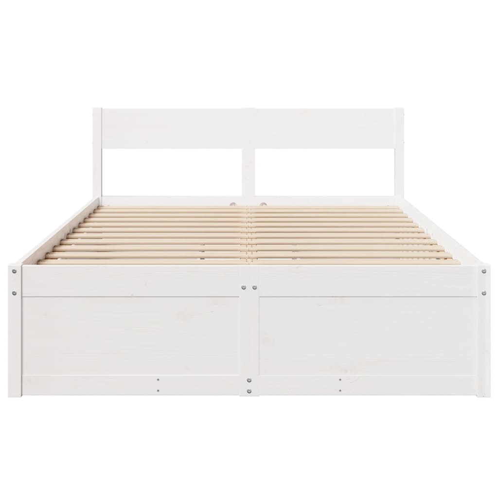 vidaXL Bed Frame without Mattress White 140x190 cm Solid Wood Pine