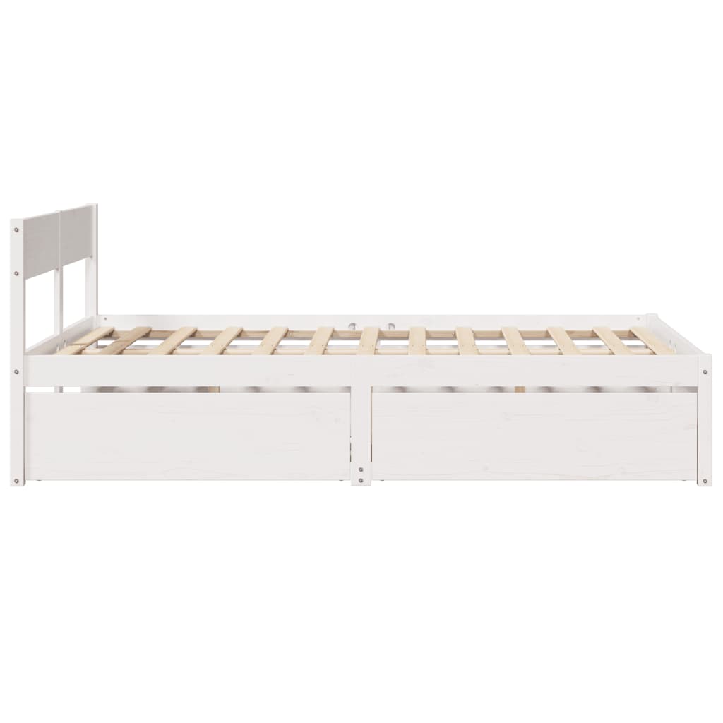 vidaXL Bed Frame without Mattress White 140x190 cm Solid Wood Pine