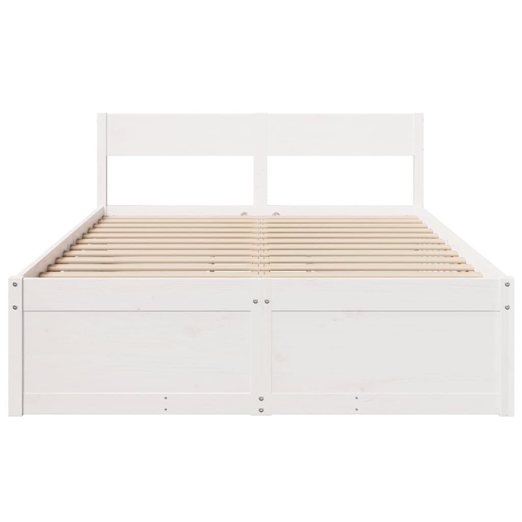 vidaXL Bed Frame without Mattress White 120x190 cm Small Double Solid Wood Pine